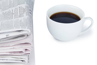堆栈报纸杯咖啡
