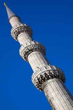 尖塔蓝色的清真寺伊斯坦布尔火鸡