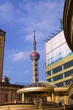 上海体系结构珍珠塔背景