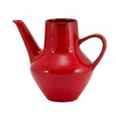 陶瓷红色的壶投手Jar茶壶处理孤立的