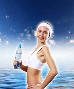 体育运动女人纯水
