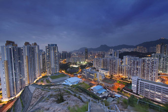 香港城市日落
