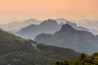 黄山日落