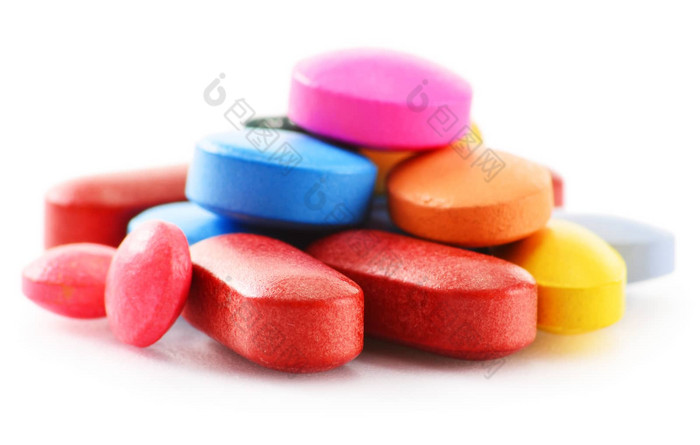 作文药物药片孤立的白色背景