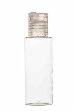 空清晰的塑料瓶化妆品白色背景