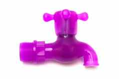 紫色的塑料水龙头