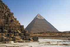 部分砌筑金字塔基奥普斯金字塔哈夫拉背景