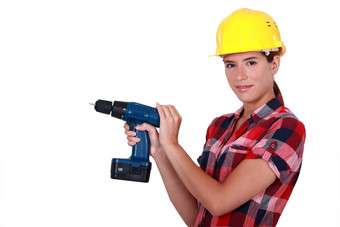 tradeswoman持有权力工具