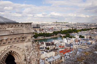 空中视图巴黎城市