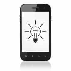 业务概念光灯泡智能手机