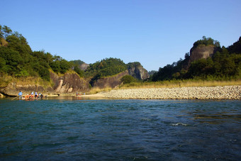 竹子漂流武夷山山中国