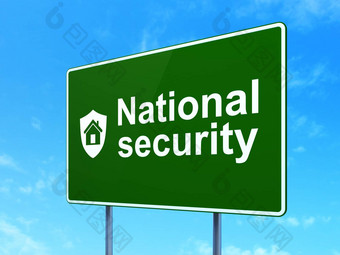 安全概念国家安全盾路标志背景