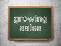 业务概念日益增长的销售黑板背景