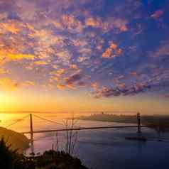 金门桥三旧金山日出加州