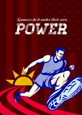 跑步者运行权力海报