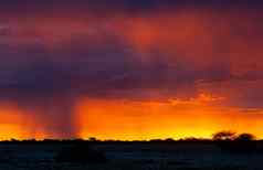 风景如画的场景埃托沙国家公园日落