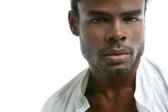 非洲美国可爱的黑色的年轻的男人。肖像