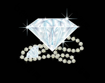大钻石珍珠项链