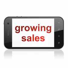 业务概念日益增长的销售智能手机