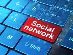 社会媒体概念社会网络电脑键盘背景