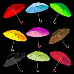雨伞集合黑色的