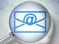 业务概念电子邮件光学玻璃数字背景