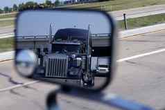 大蓝色的卡车车辆镜子