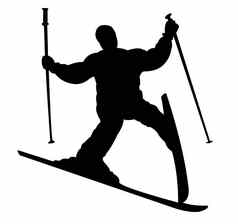 失败滑雪爱上什么滑雪者轮廓向量