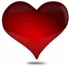 红色的心使玻璃图标情人节一天