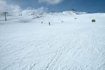 滑雪坡滑雪者