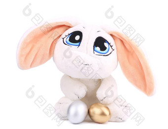 白色玩具兔子金蛋