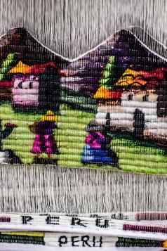 色彩斑斓的织物市场秘鲁