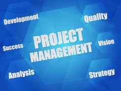 项目管理业务概念单词六边形
