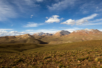 沙漠山蓝色的天空白色云Altiplano<strong>玻利维亚</strong>