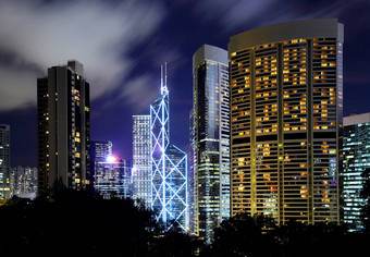 在<strong>香港香港城市</strong>景观晚上