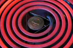 红色的热电炉子线圈