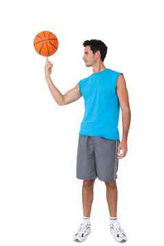 完整的长度篮球球员球