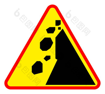 滑坡路警告标志