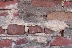 砖砂浆古董红色的砖墙