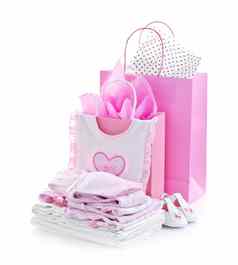 粉红色的婴儿淋浴礼物