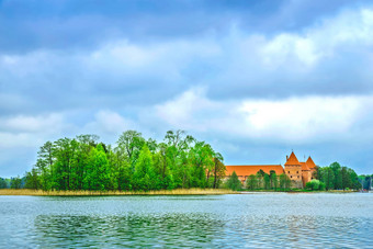 中世纪的城堡trakai立陶宛