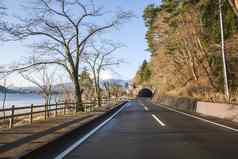 路隧道日本富士视图湖