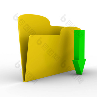 黄色的电脑文件夹白色背景孤立的图像