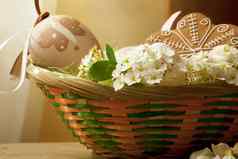 复活节篮子白色花