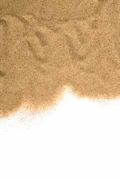 沙子孤立的白色背景