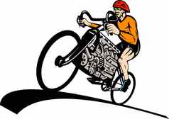 骑自行车的人骑赛车自行车车引擎