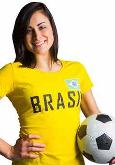 漂亮的足球风扇巴西T恤