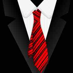 条纹红色的领带