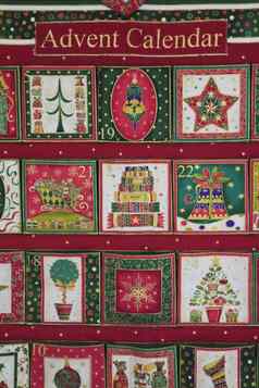 圣诞节出现日历使织物手缝