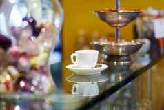 意大利表示咖啡杯计数器自助餐厅